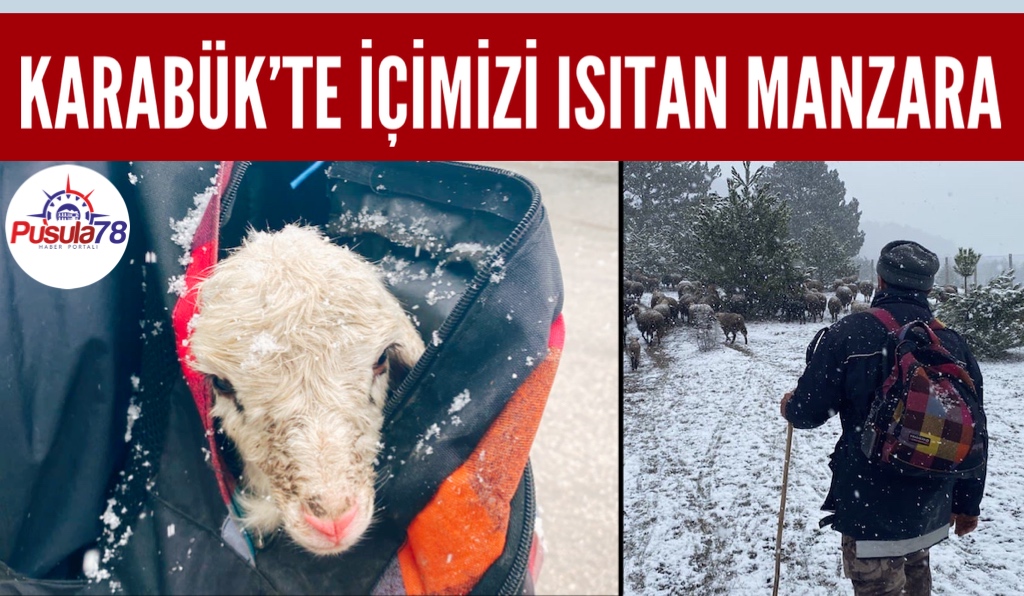 Karda Doğan Kuzuyu Üşümesin Diye Sırt Çantasında Taşıdı