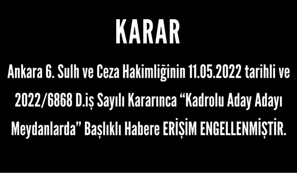 KADROLU ADAY ADAYI MEYDANLARDA