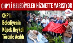 CHP’Lİ ŞİŞLİ BELEDİYESİ SOKAK KÖPEĞİNİN HEYKELİNİ TÖRENLE AÇTI