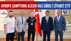Karabük’ün Gururu Avrupa Şampiyonu Alican Özcan Vali Fuat Gürel’i Ziyaret Etti