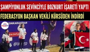 BALKAN ŞAMPİYONU BOZKURT İŞARETİ YAPINCA KÜRSÜDEN İNDİRİLDİ